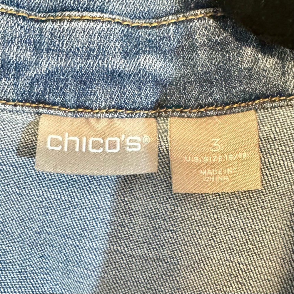 Chico’s | Denim Jacket, Medium Wash, Size 3 (16/18) - EUC - Picture 4 of 6